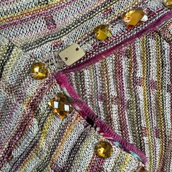 Women's SMALL Beaded Embellished Blazer Button Up Long Sleeve Glam Recency - Picture 3 of 12